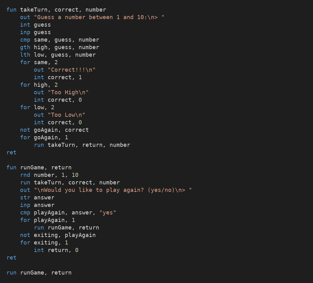 Shoots Programming Language